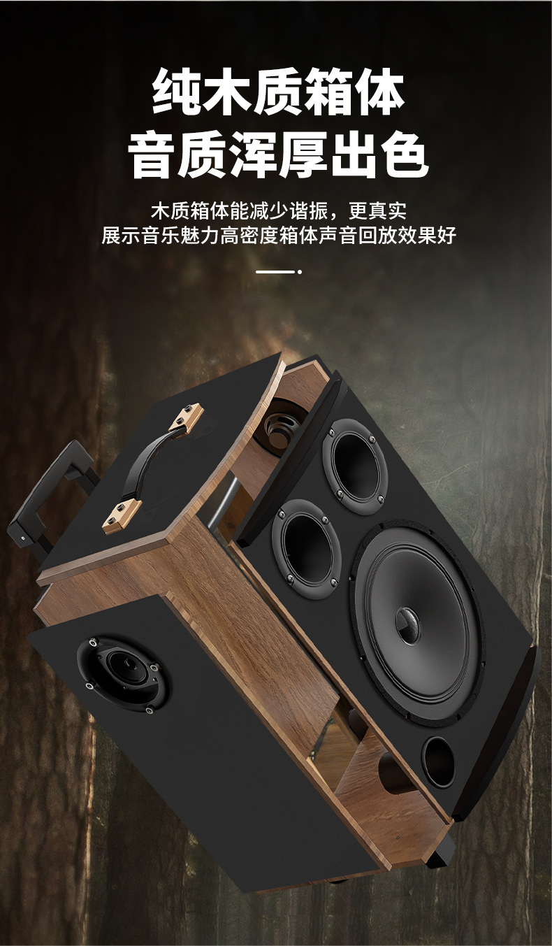 德影广场舞音响无线蓝牙户外大功率拉杆音箱k歌大音量低音炮家用 13