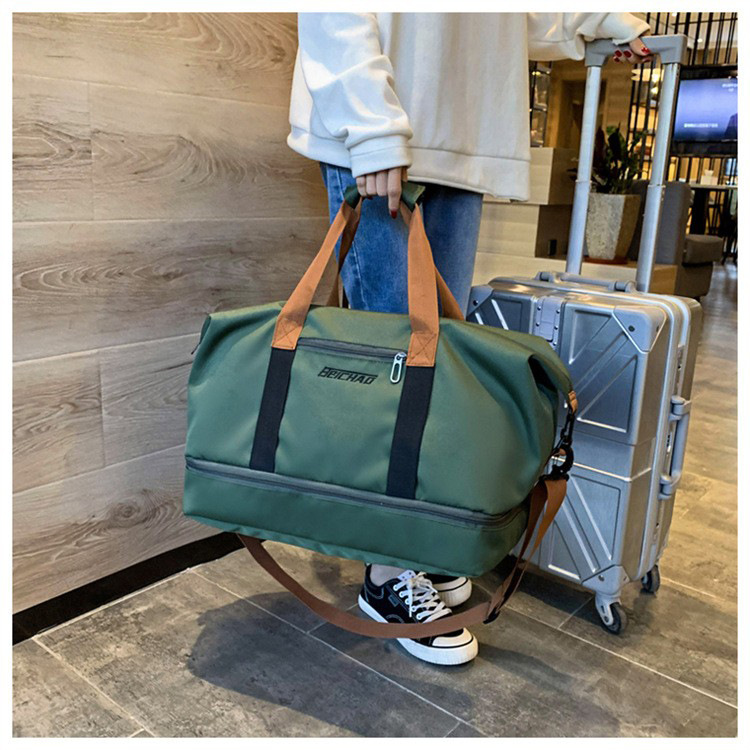 新款行李收纳短途旅行包大容量独立鞋仓健身包可套拉杆出差手提包 45