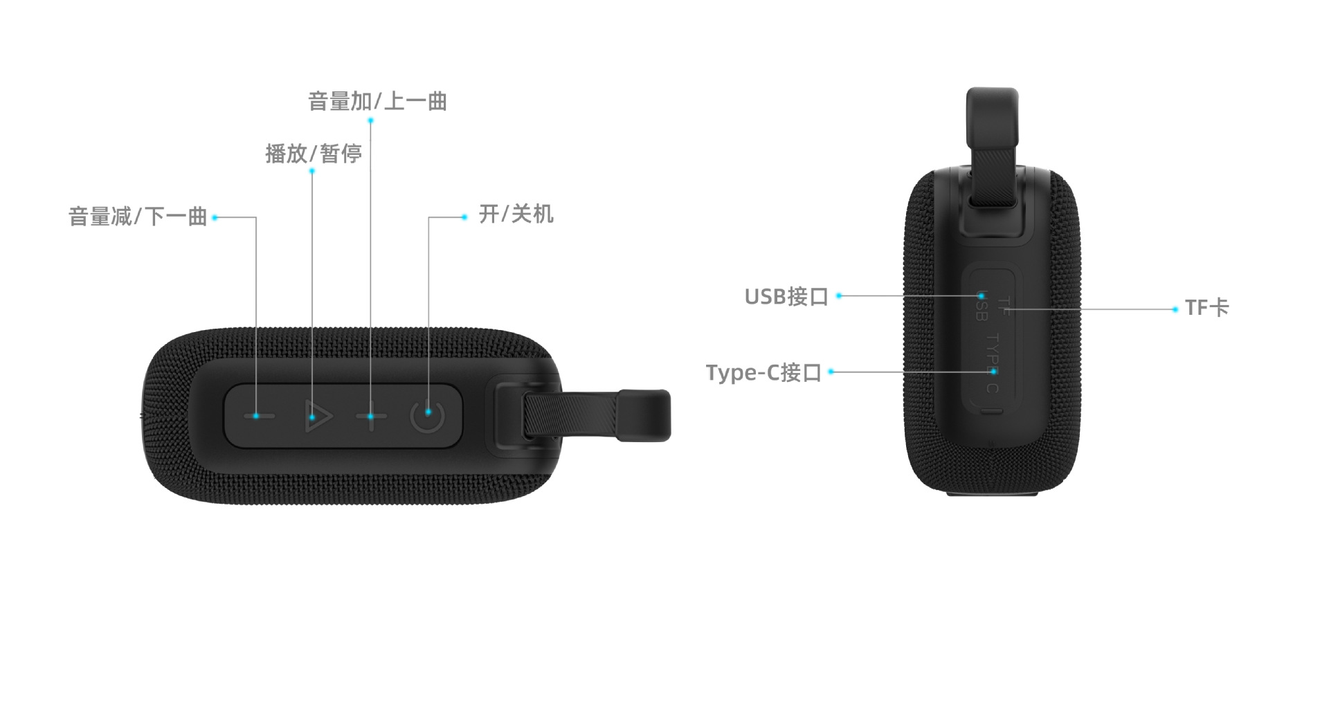 新款GO4蓝牙音箱 无线便携户外运动迷你低音炮音响家用小钢炮礼品 2