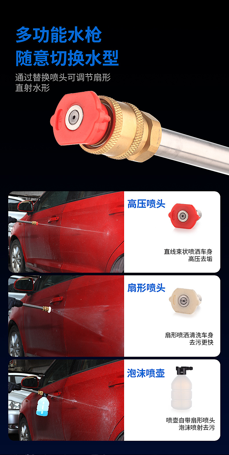跨境爆款无线洗车枪家用充电锂电洗车浇水水枪便携电动洗车机批发 11
