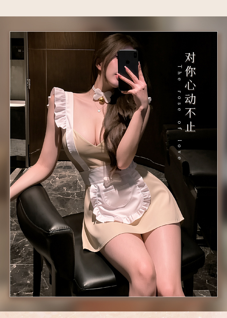 夜听香情趣内衣小狗甜心女仆围裙制服性感纯欲露臀免脱睡衣 10