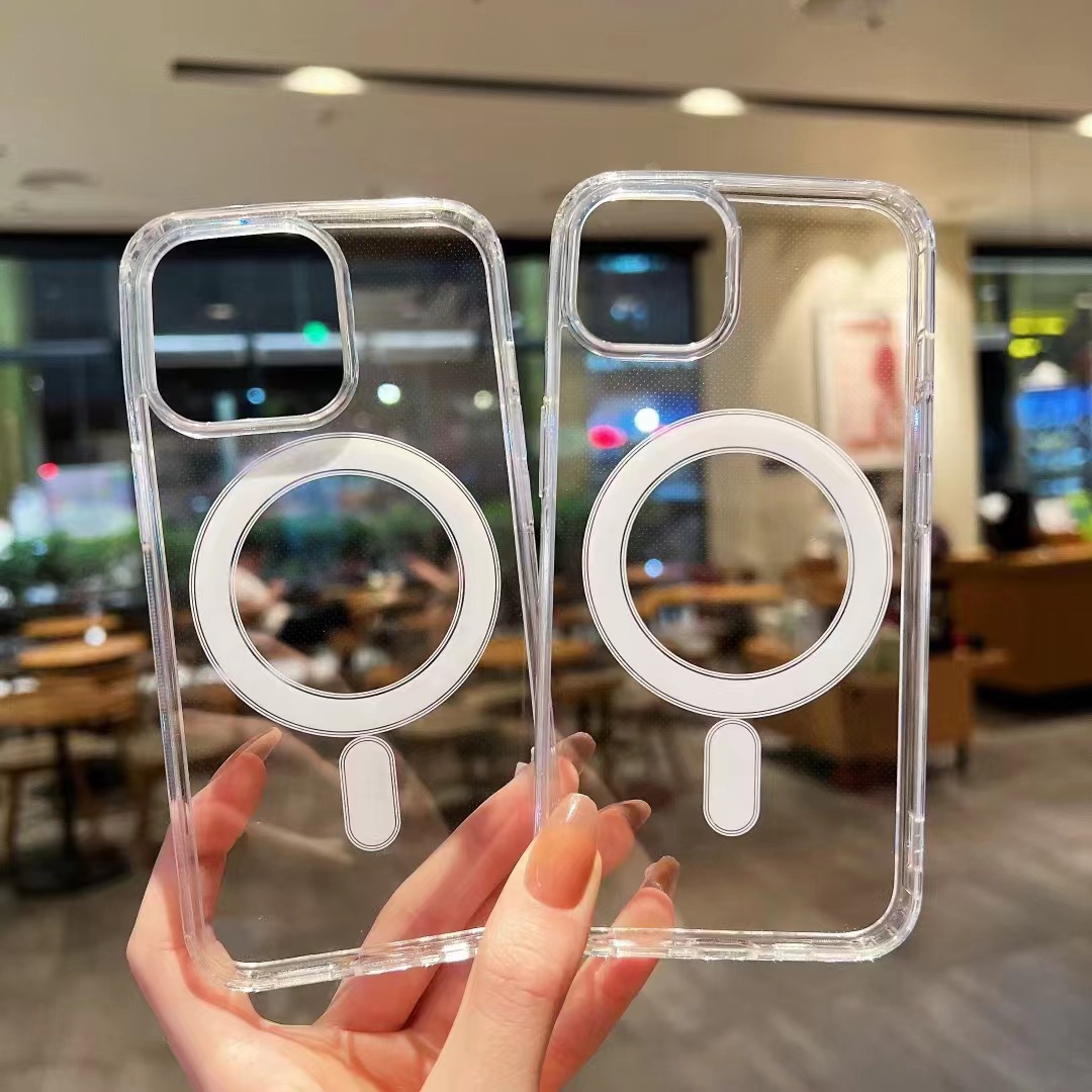 适用苹果15 Magsafe磁吸手机壳iPhone14 pro透明无线充保护壳防摔 4