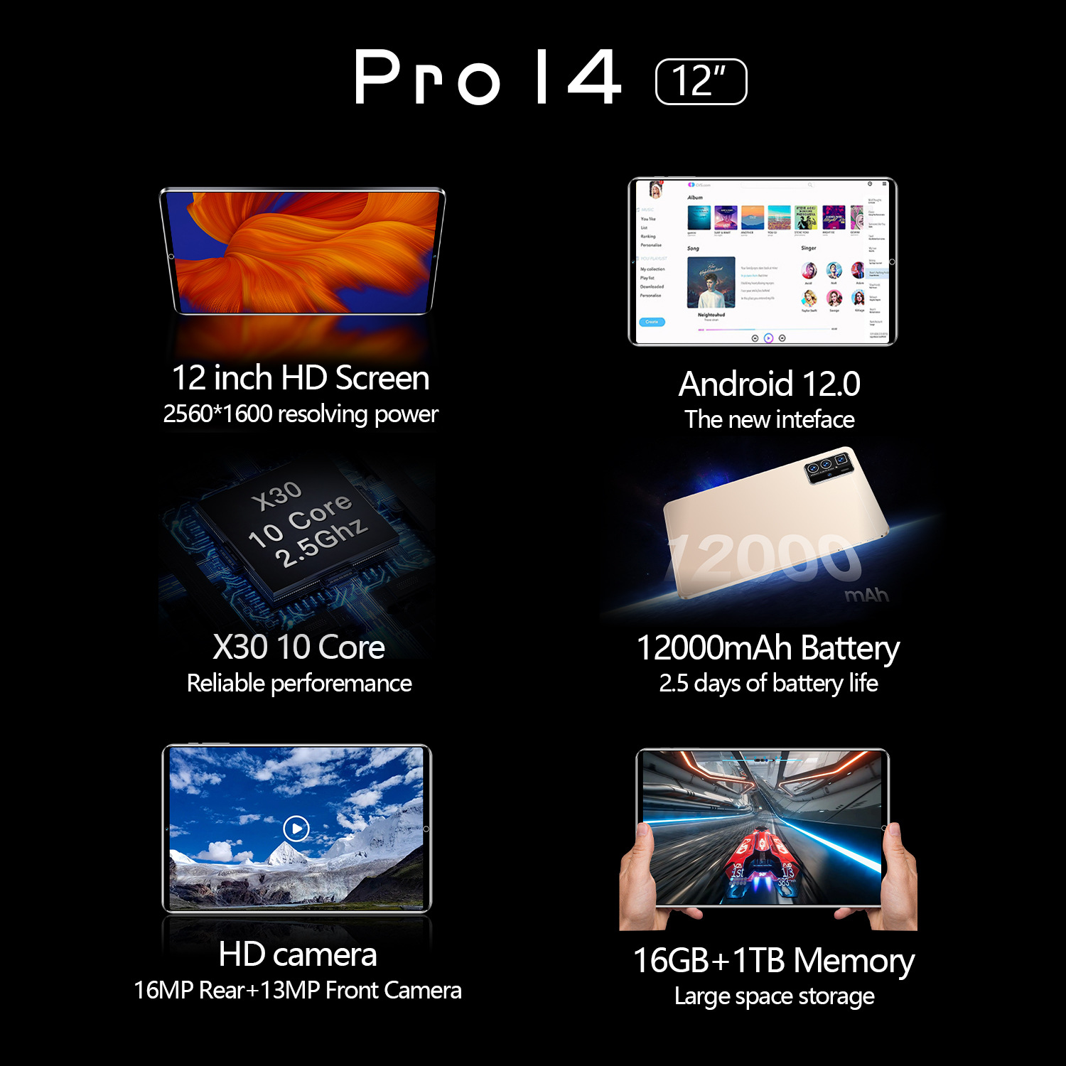 跨境专供Pro14 全新现货智能平板电脑源头厂家全球版低价(劲爆款) 2