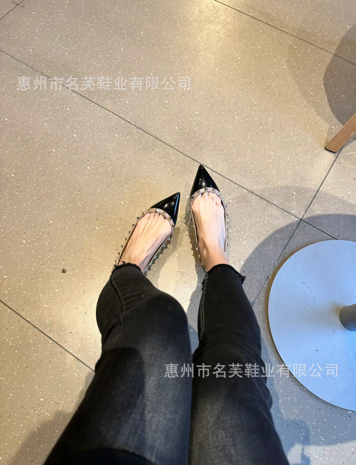 严选高版本~华伦铆钉尖头平底鞋浅口单鞋女2026新款裸色柳钉女鞋 17
