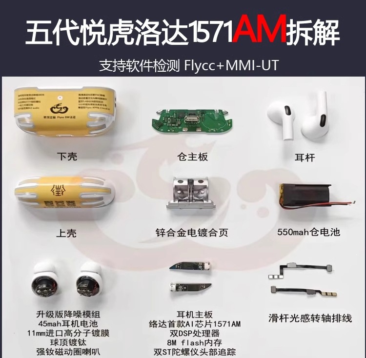 华强北无线蓝牙耳机悦1571AM顶配虎1562AE五代适用于手机苹果安卓 24