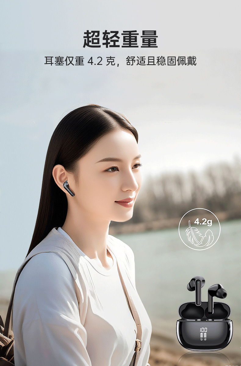 跨境专供蓝牙耳机S2耳机无线蓝牙降噪不漏音LED显示屏智能耳塞式 3