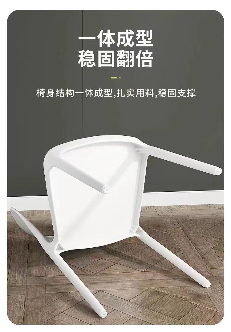 塑料椅子靠背椅家用餐椅凳子现代书新款餐桌椅久坐结实客厅收纳 11