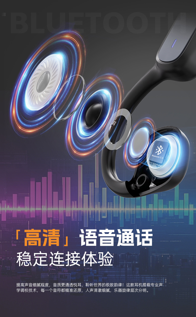 发光OWS蓝牙耳机 运动骑行跑步开放式真无线不入耳空气传导2025新 7