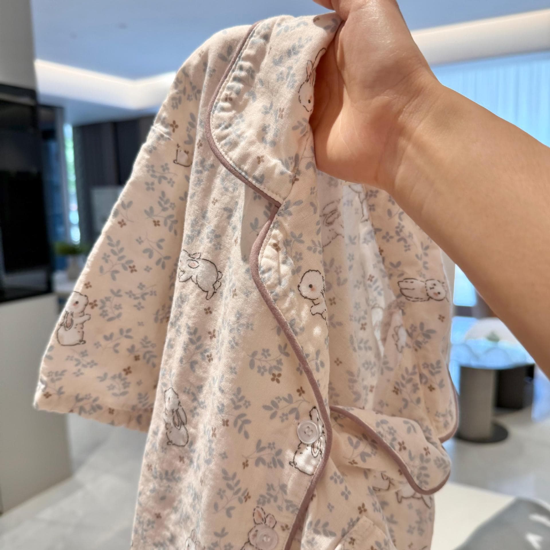 夏日新款~娃娃领短袖短裤A类100棉双层纱睡衣家居服纱布卡通可爱 3