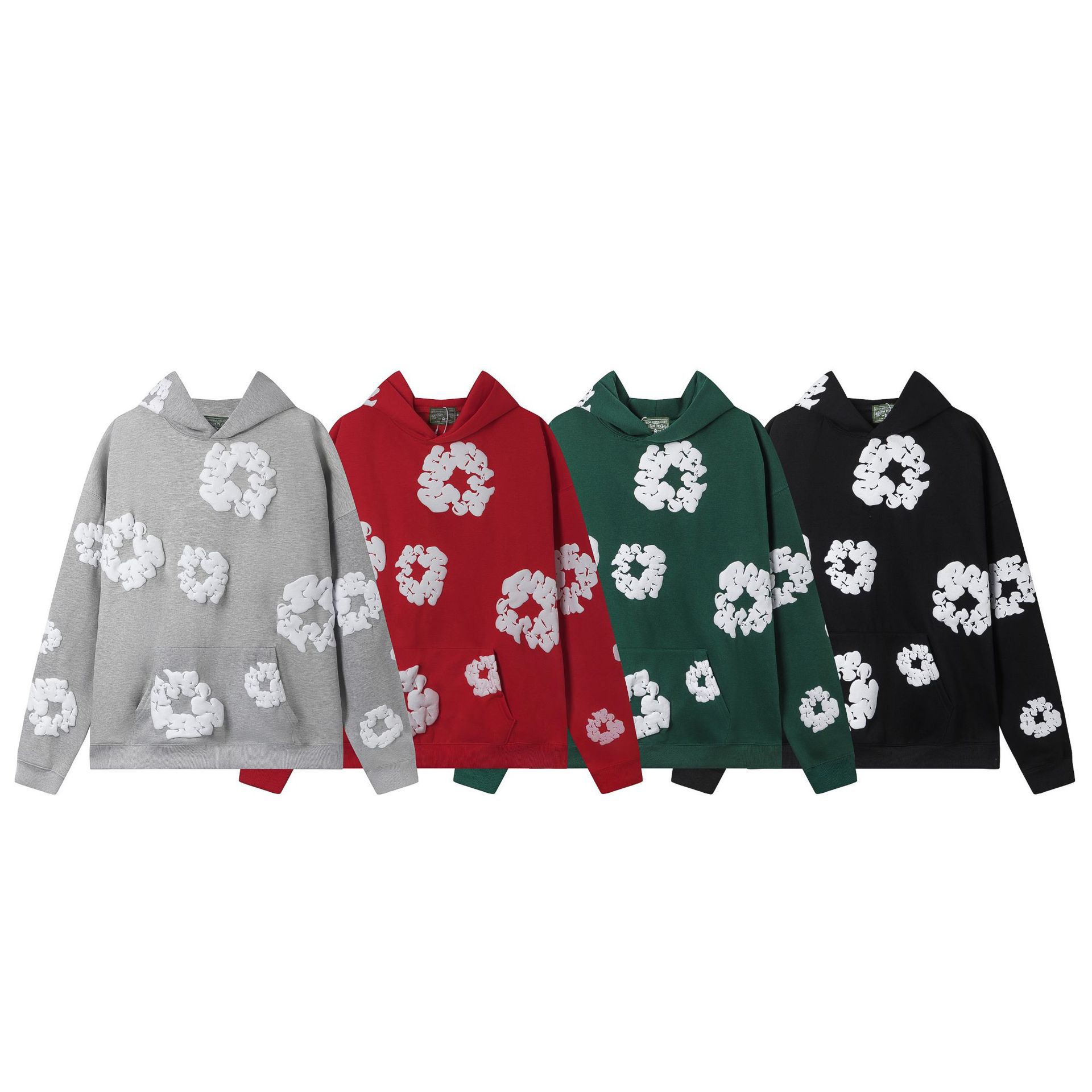 【加绒】侃爷同款发泡木棉花DENIM TEARS连帽卫衣休闲卫裤套装潮 25