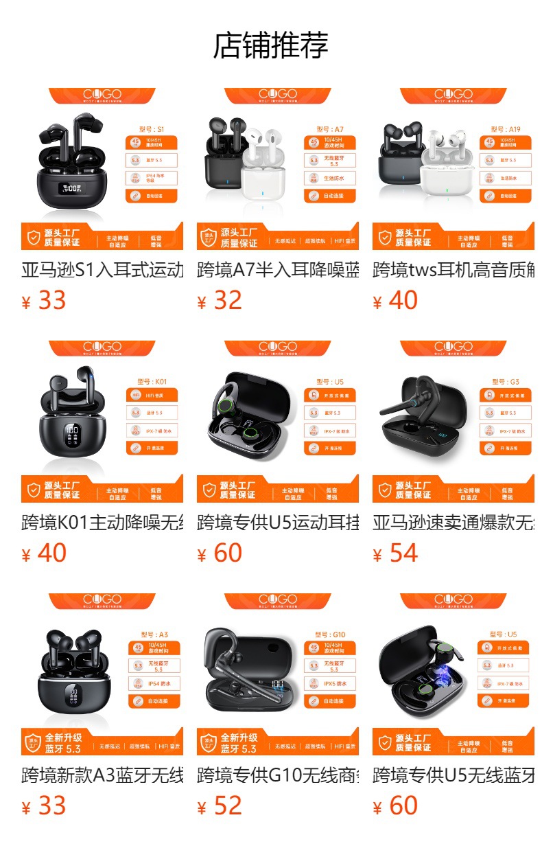 跨境专供蓝牙耳机S2耳机无线蓝牙降噪不漏音LED显示屏智能耳塞式 2