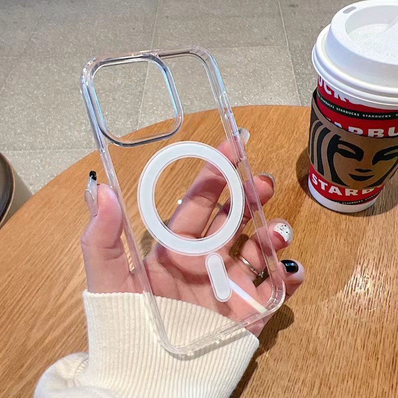 适用苹果15 Magsafe磁吸手机壳iPhone14 pro透明无线充保护壳防摔 3