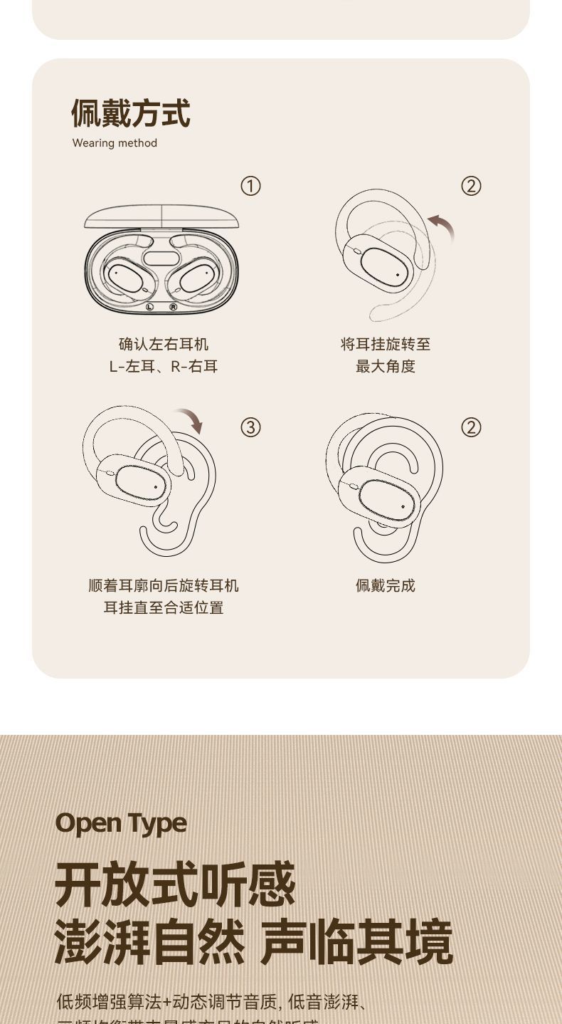 GT526Y柏林之声挂耳式OWS不入耳降噪蓝牙无线蓝牙耳机可旋转130° 5