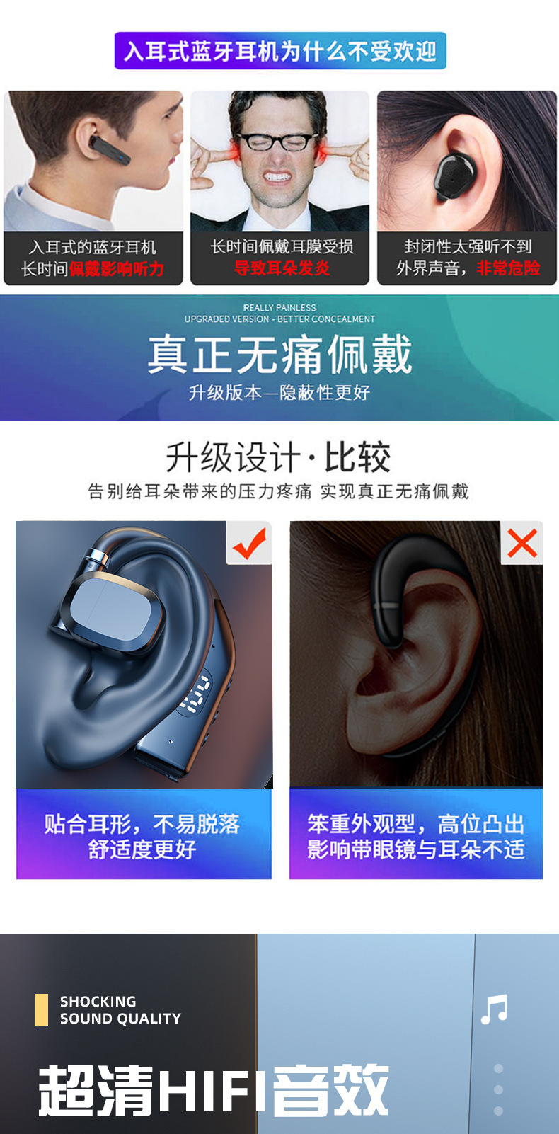 蓝牙耳机可切换左右耳无线运动不入耳可旋转无线手机通用单挂耳P7 16