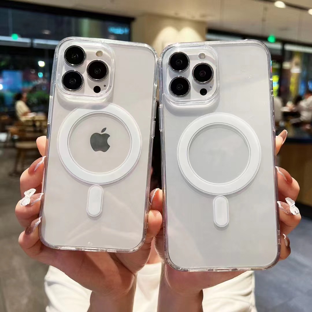 适用苹果15 Magsafe磁吸手机壳iPhone14 pro透明无线充保护壳防摔 8