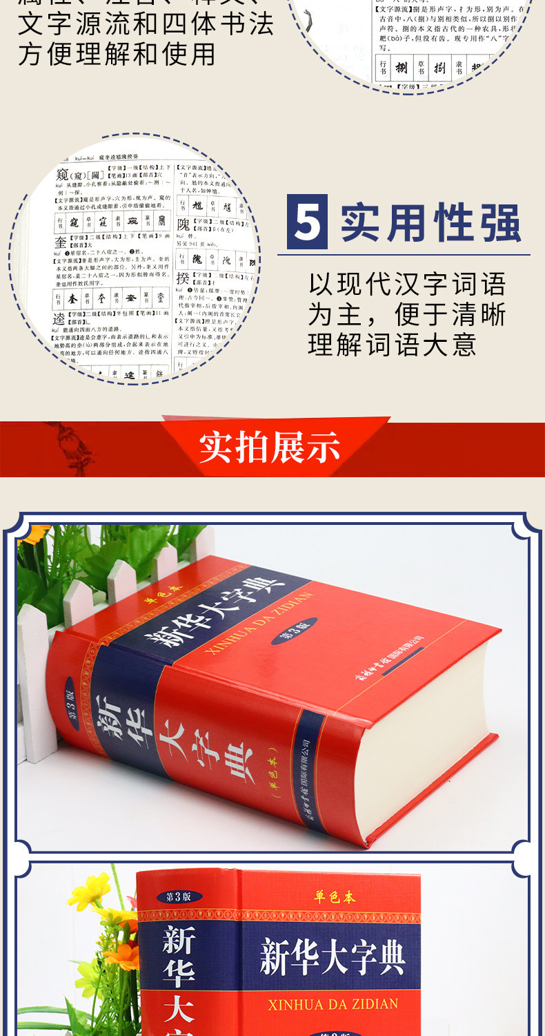 新华大字典第3版单色本新版第三版32开大开本精装版 商务印书馆 4
