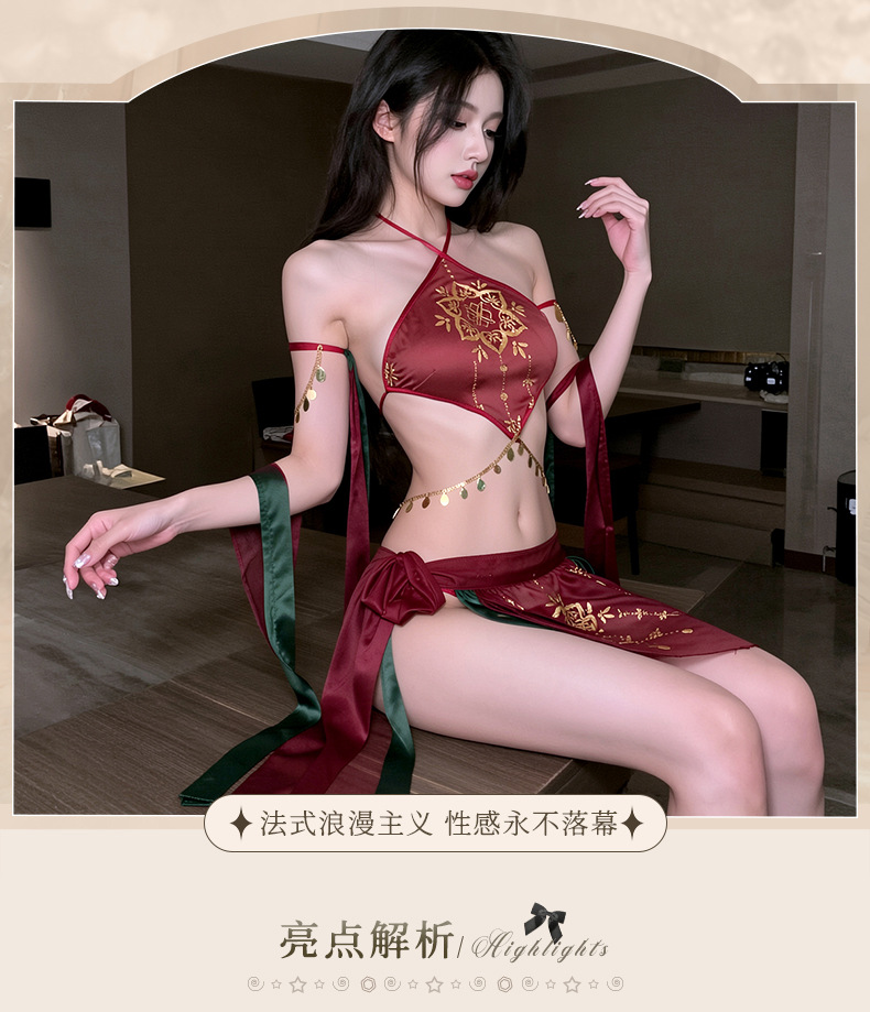 夜听香情趣内衣性感敦煌飞天舞姬异域套装挂脖肚兜古典套装 4