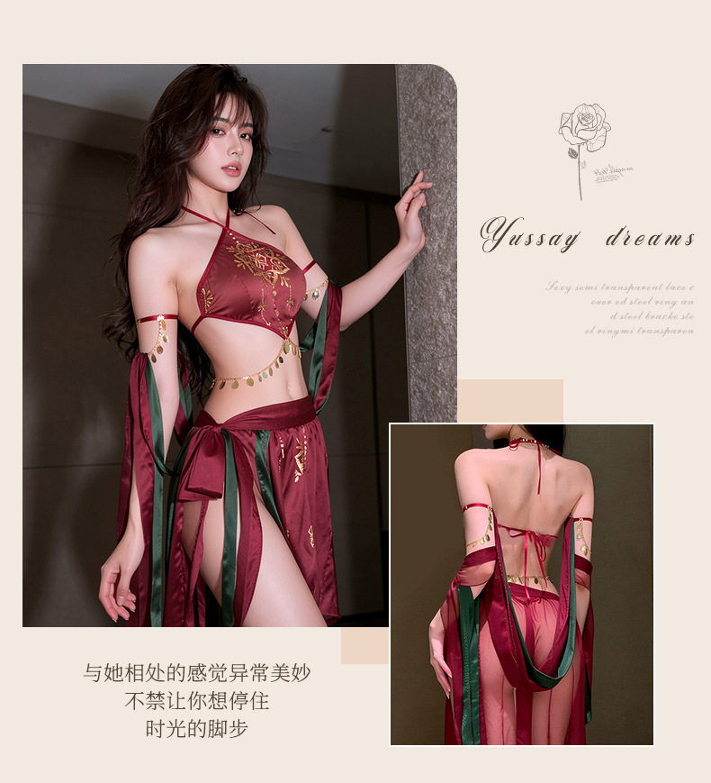 夜听香情趣内衣性感敦煌飞天舞姬异域套装挂脖肚兜古典套装 9