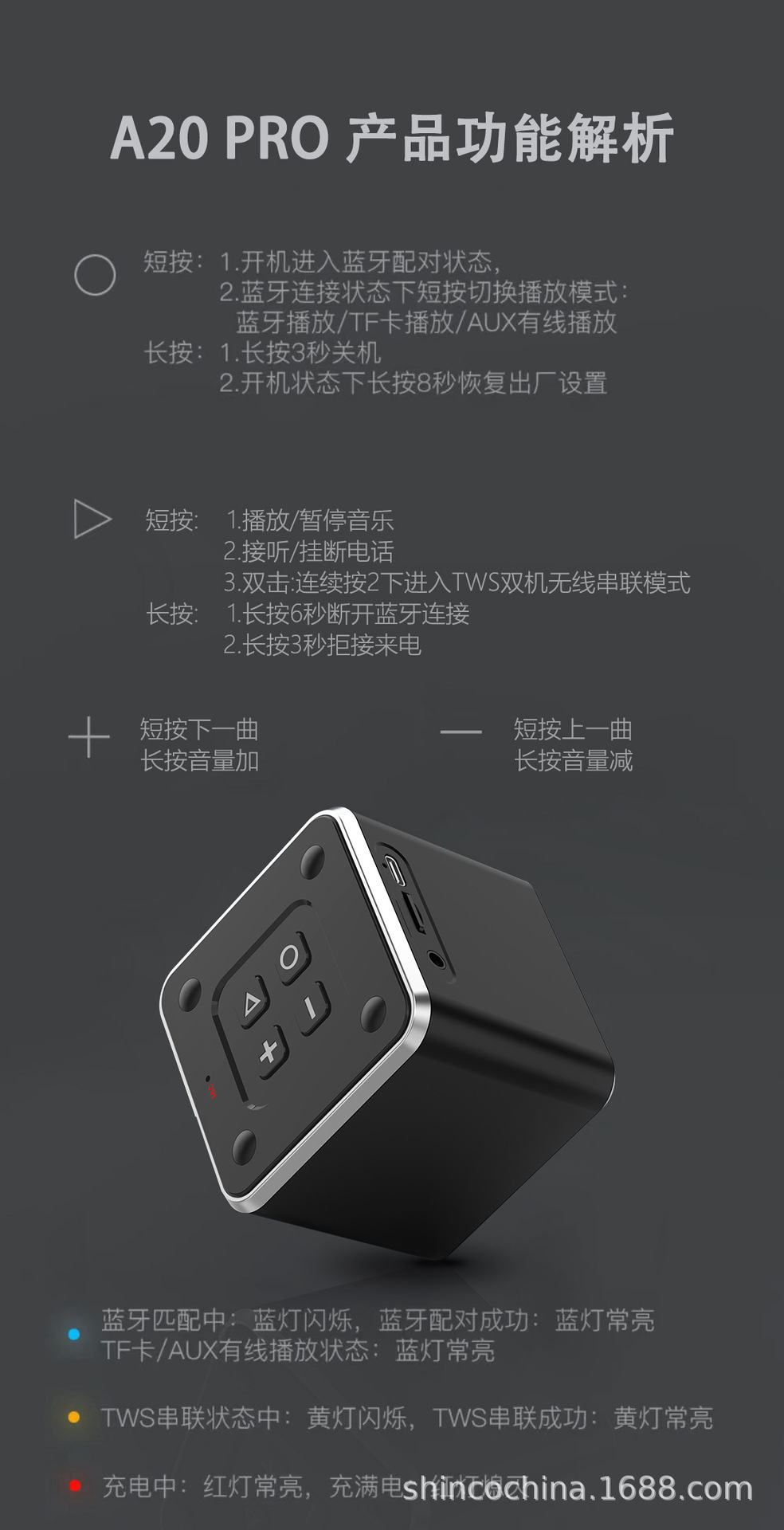 LED发光LOGO蓝牙音箱 DIY灯光画5W音响 创意桌面摆件 跨境爆款源 13