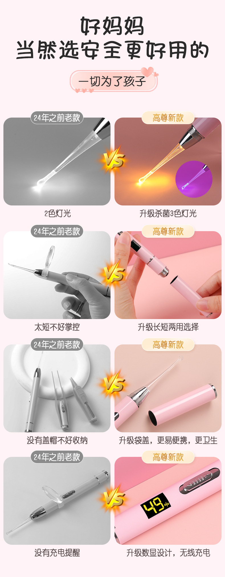 掏耳神器挖耳勺发光带灯软头宝宝耳屎儿童专用抠扣挖耳朵安全镊子 28