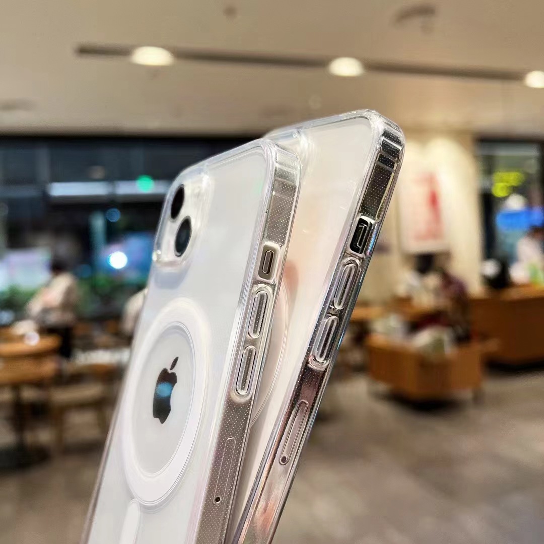 适用苹果15 Magsafe磁吸手机壳iPhone14 pro透明无线充保护壳防摔 5