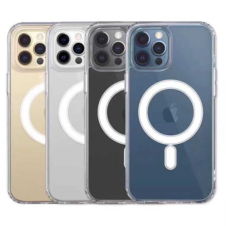 适用苹果15 Magsafe磁吸手机壳iPhone14 pro透明无线充保护壳防摔 15
