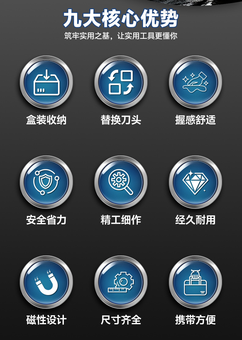家用小螺丝刀组合多功能10件套螺丝刀套装 十字一字改锥工具套装 6