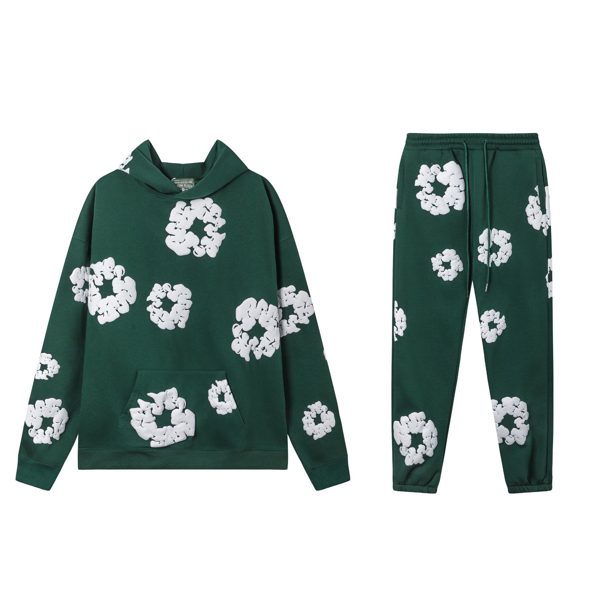【加绒】侃爷同款发泡木棉花DENIM TEARS连帽卫衣休闲卫裤套装潮 28