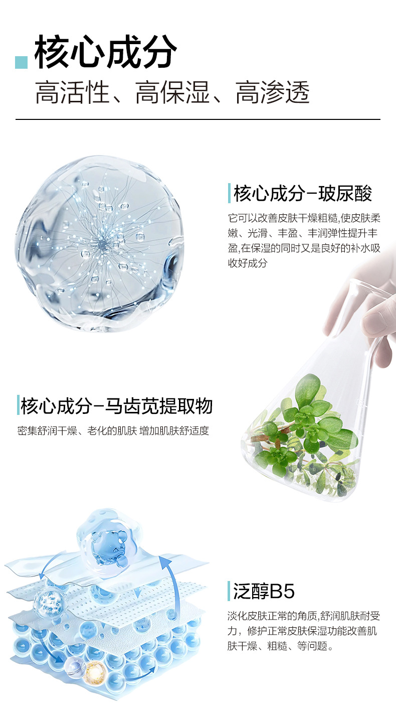现货泛醇维生素B5精华液玻尿酸原液保湿无针水光精华安瓶12瓶装 4