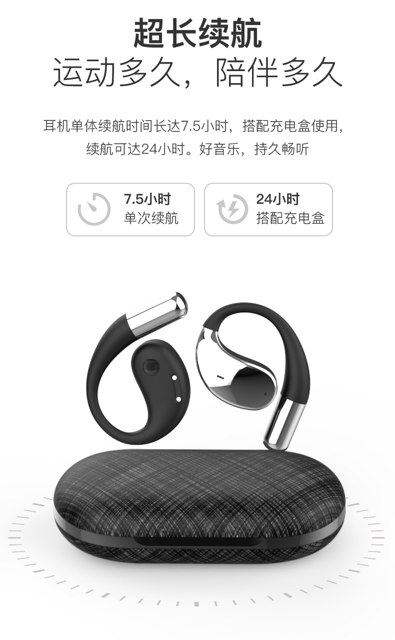 智能AI翻译OWS挂耳式无线蓝牙耳机W16temu跨境无限续航商务耳机 18