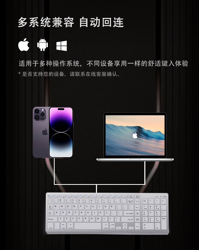 高颜值无线蓝牙键盘鼠标套装静音便携办公多系统通用最佳组合 3