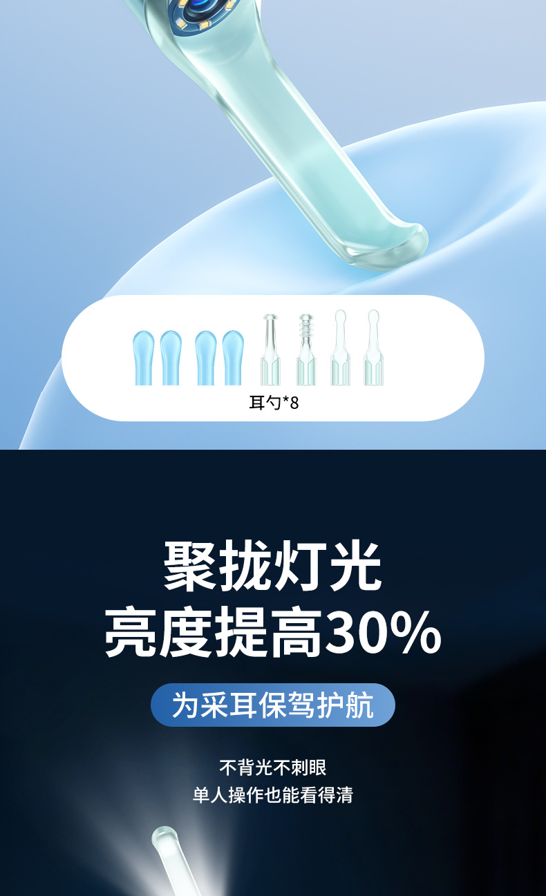 可视挖耳勺高清内窥镜专业儿童掏耳工具无线蓝牙发光采耳神器工具 14