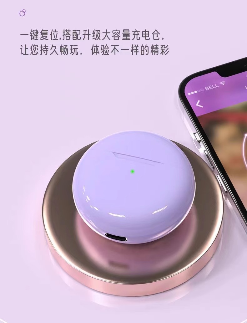 新款Pro6蓝牙耳机无线立体声双耳TWS入耳式马卡龙J6六代蓝牙耳机 9