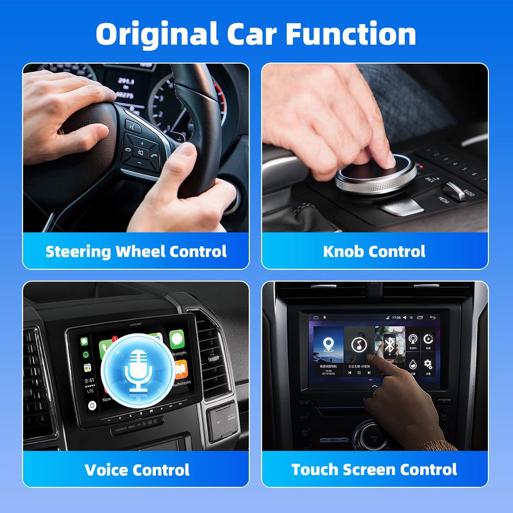 跨境2合1carplay盒子有线转无线Android AUTO适配器车机互联盒子 11