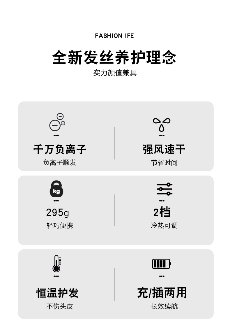无线充电款吹风机家用高速负离子电吹风大功率无叶护发速干吹风筒 4