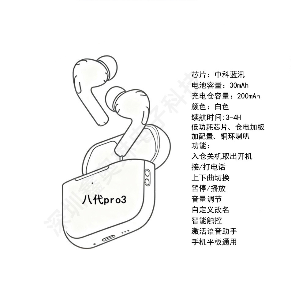 华强北蓝牙耳机无线tws7代六代五代四代三代二代pro4pro6源头工厂