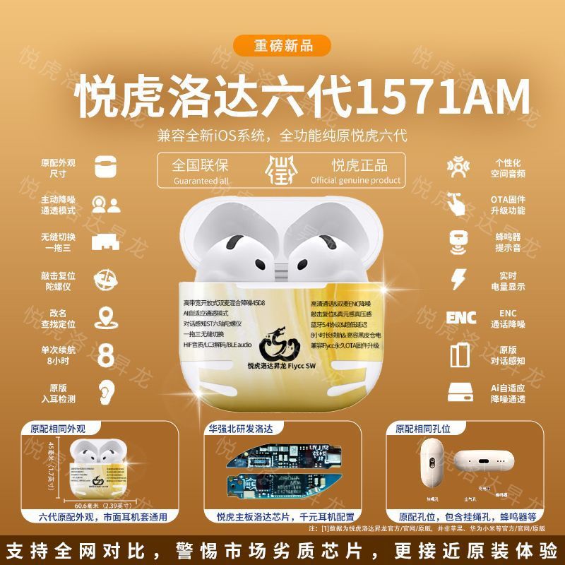 蓝牙耳机悦虎1571AM杰里中科Pro3心率检测降噪五代1562AE适用63E 34