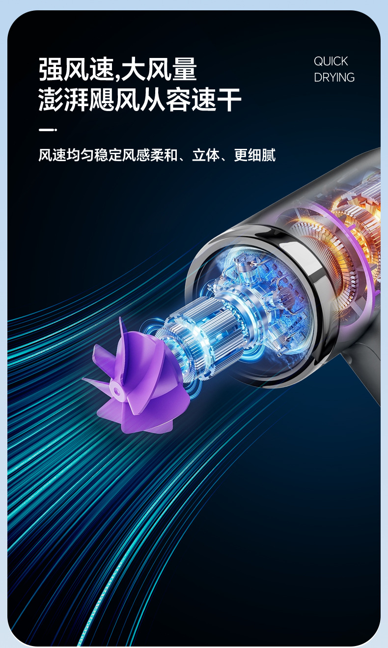 跨境专用吹风机家用电器无线智能电吹风电动多功能小型迷你一体小 5