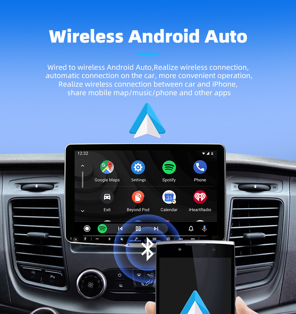 跨境2合1carplay盒子有线转无线Android AUTO适配器车机互联盒子 5