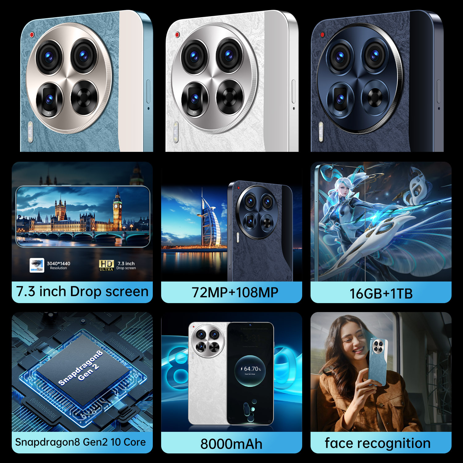 C30 Pro新品跨境手机16+1T安卓智能手机源头工厂低价批发TK可代发 3