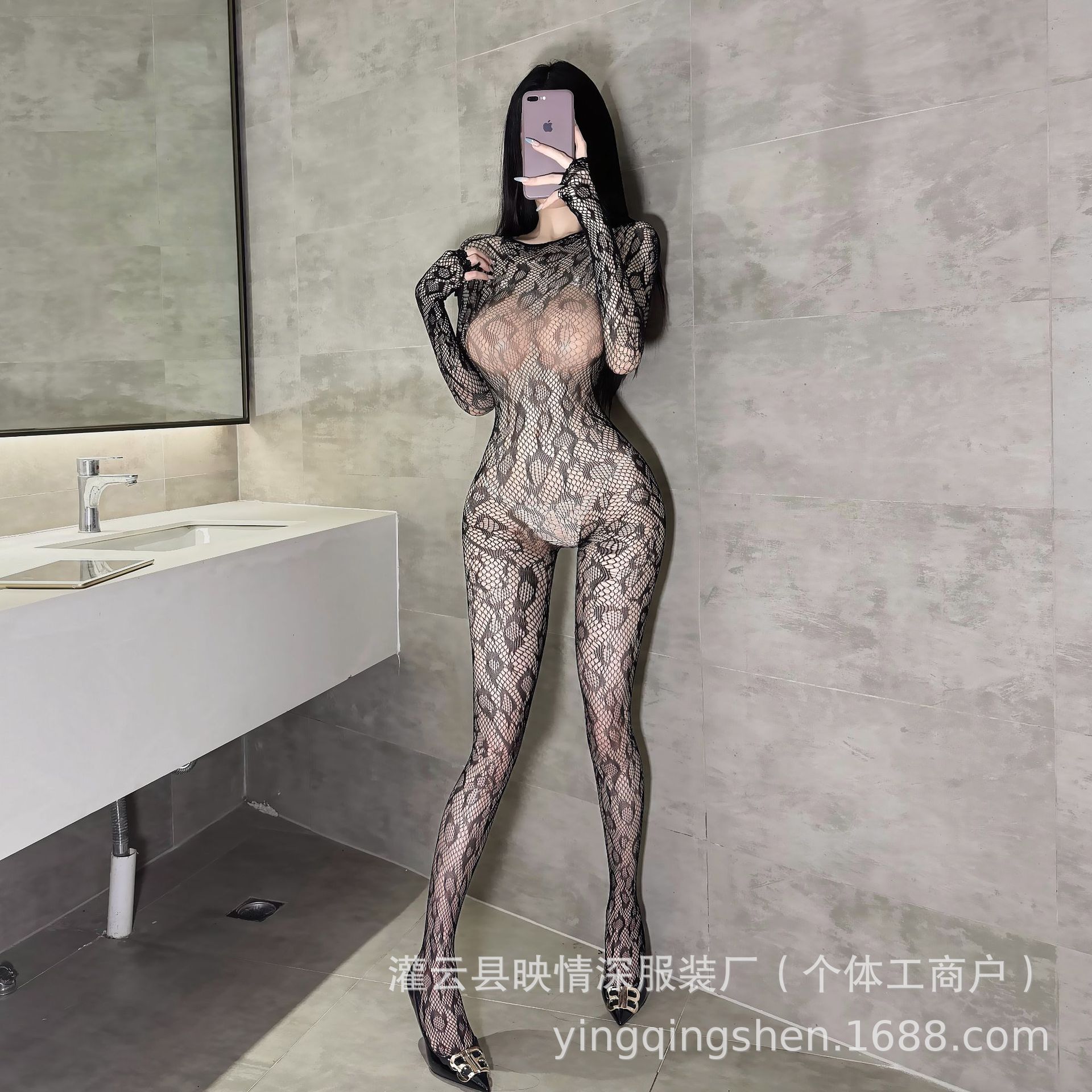 映情深时尚内衣网衣袜黑丝连体黑色袜 连体内衣 厂家批发款式多样 6