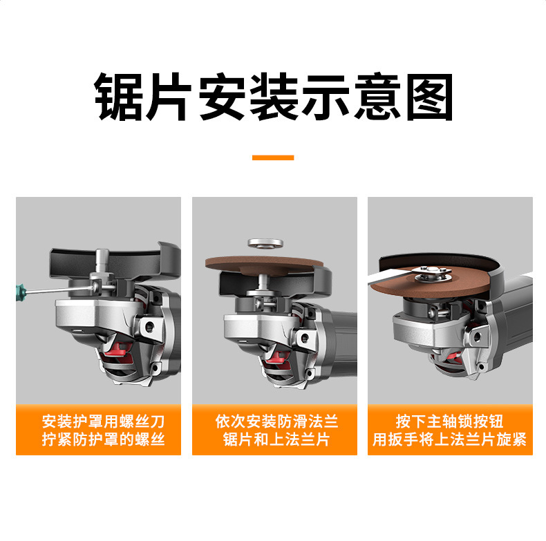 南威纯铜工业级大功率角磨机磨光切割手磨抛光手砂轮批发电动工具 23