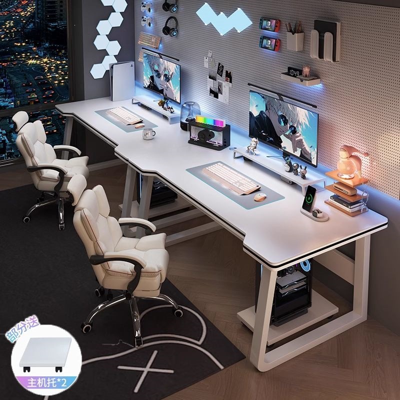 书桌长条书桌双人电脑桌台式桌子家用电脑桌工作台情侣并排电竞桌 1