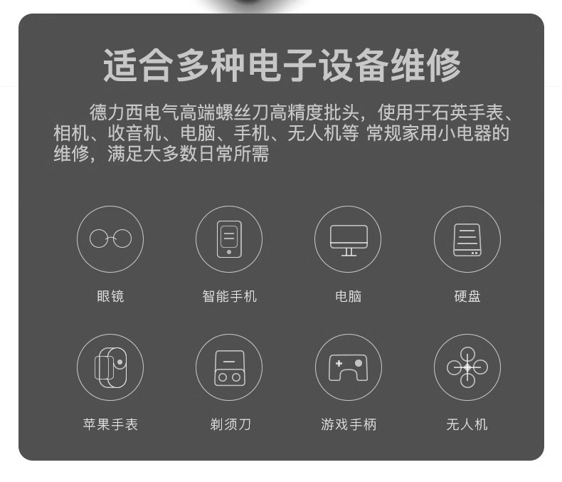 德力西电气螺丝刀套装多功能带磁吸批头家用精密维修拆机工具组合 12