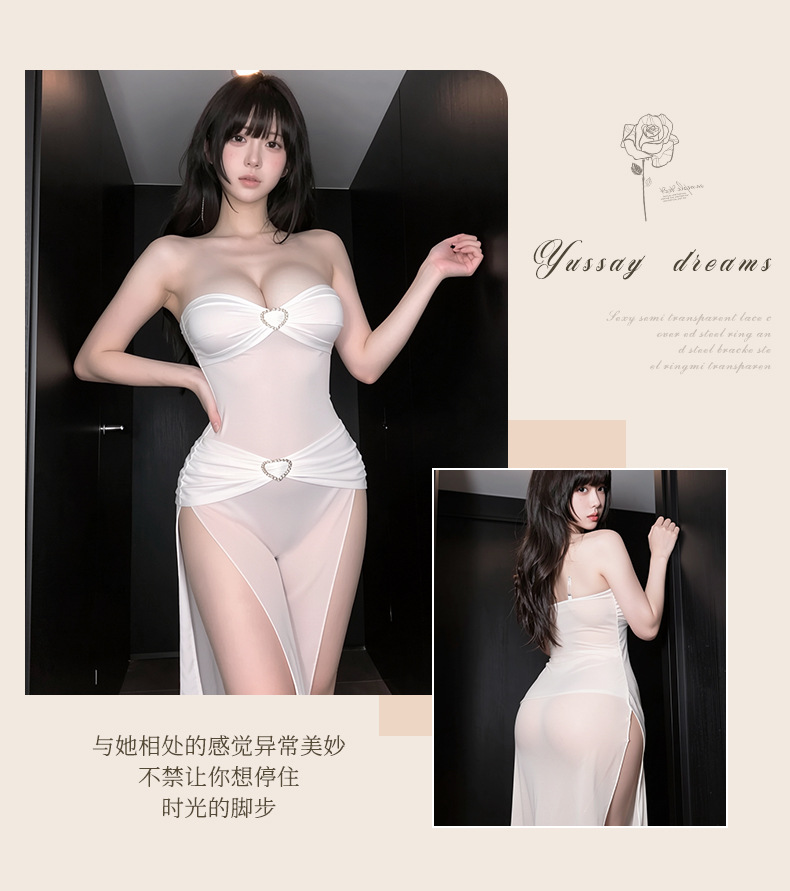 夜听香性感情趣内衣纯欲调情性趣制服小胸开叉连衣裙qqny睡衣女 10