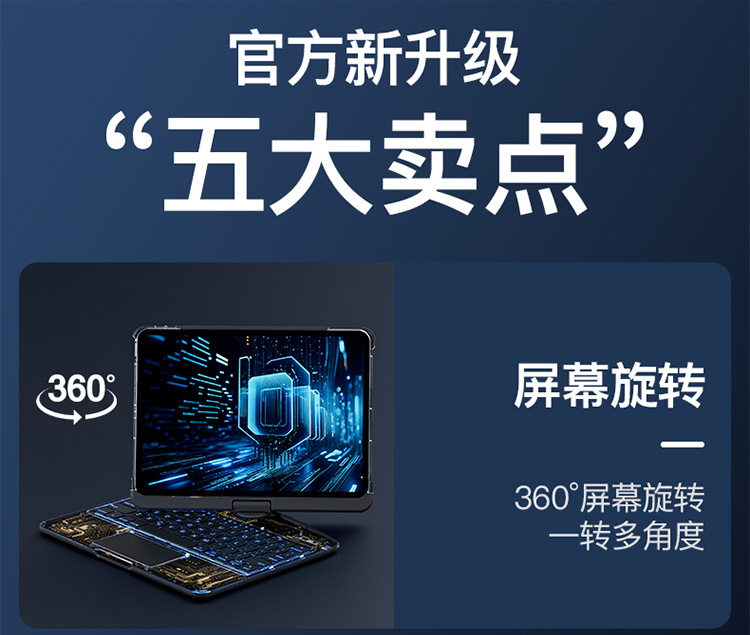 镭雕注音11代iPad妙控键盘Pro11英寸Air6七色背光蓝牙10代跨境 1