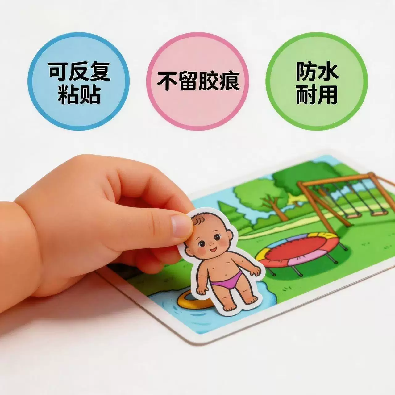 娜塔莎果冻贴安静书diy手工玩具女孩可反复粘贴黑娃免裁剪可水洗 8
