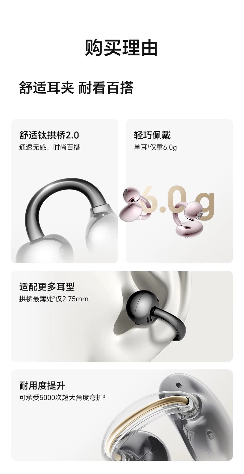 【新品上市】荣耀亲选 LCHSE 耳夹式耳机 2Pro开放式骨传导高颜值 3