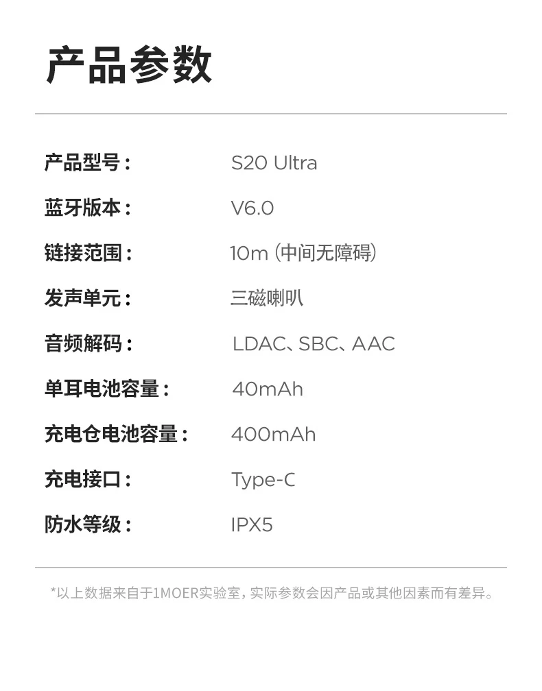 【周杰伦同款】1MORE万魔S20Ultra蓝牙耳机耳夹式无线运动新款Pro 44