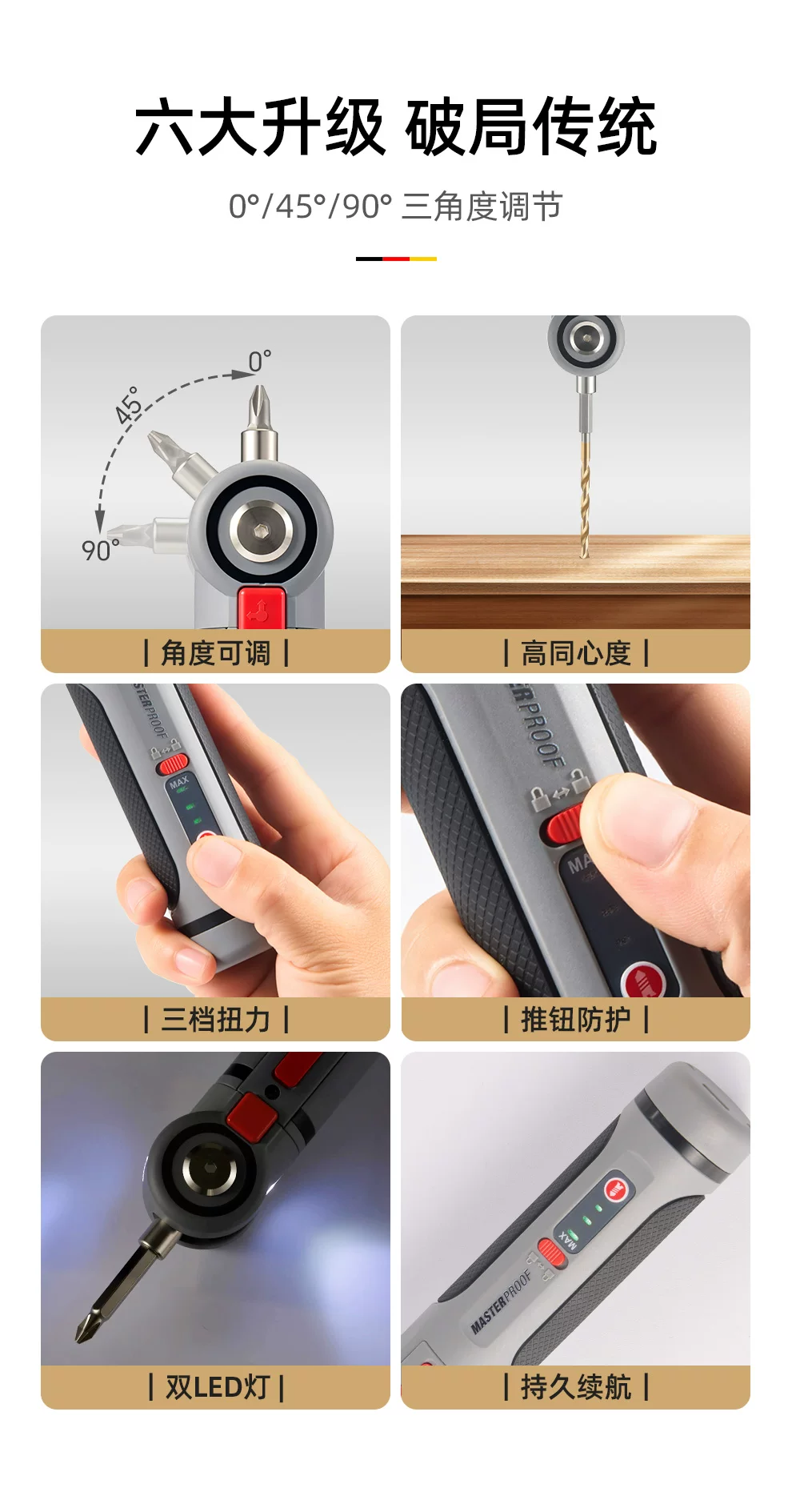 麦思德电动螺丝刀家用锂电手持充电批起子机可调角度小型工具套装 5